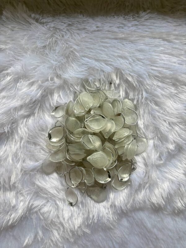 Silver White Leaf Beads  ( 20 Pcs )