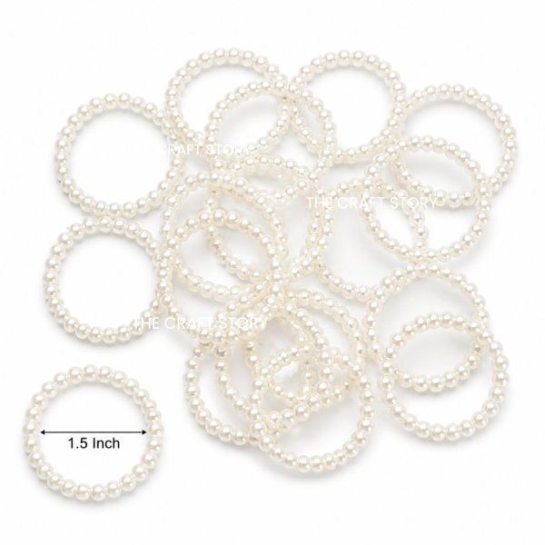 Pearl White Ring 1.5 Inch Approx ( 10 Pcs Pack )