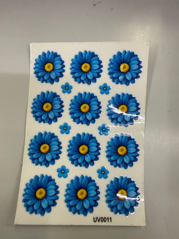 Blue Daisy Flowers UV DTF Sticker