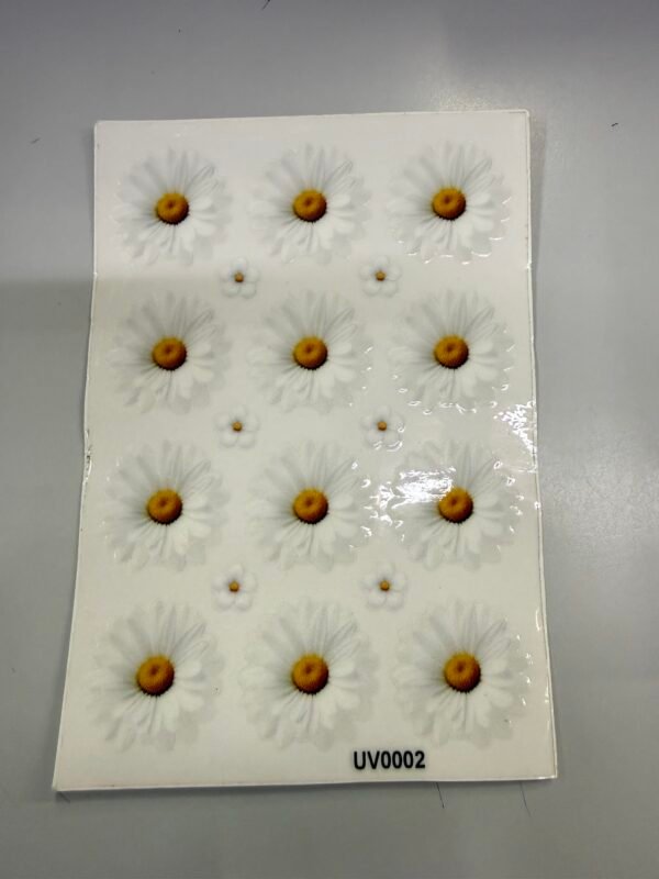 White  Daisy Flowers UV DTF Sticker