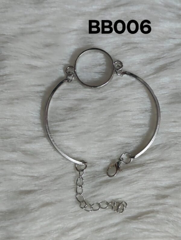 Silver Bracelet Bezel Round