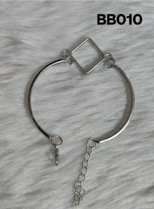 Silver Bracelet Bezel Diamond