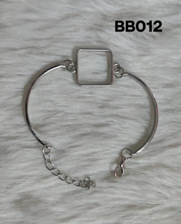 Silver Bracelet Bezel Square