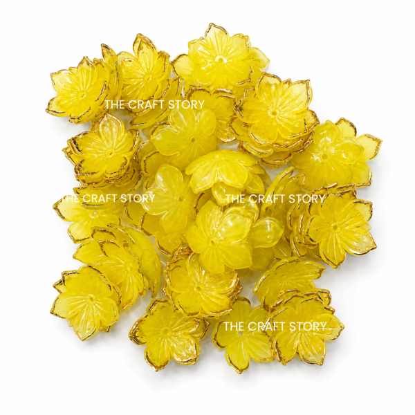 Yellow Flower Beads (10 Grams)