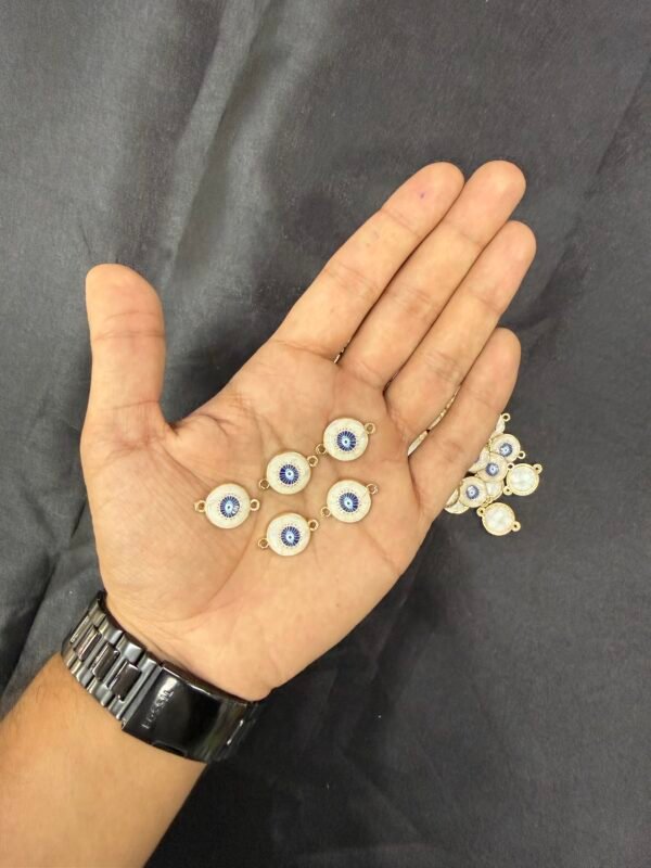 White Round Evil Eye Charm ( 5 Pcs )
