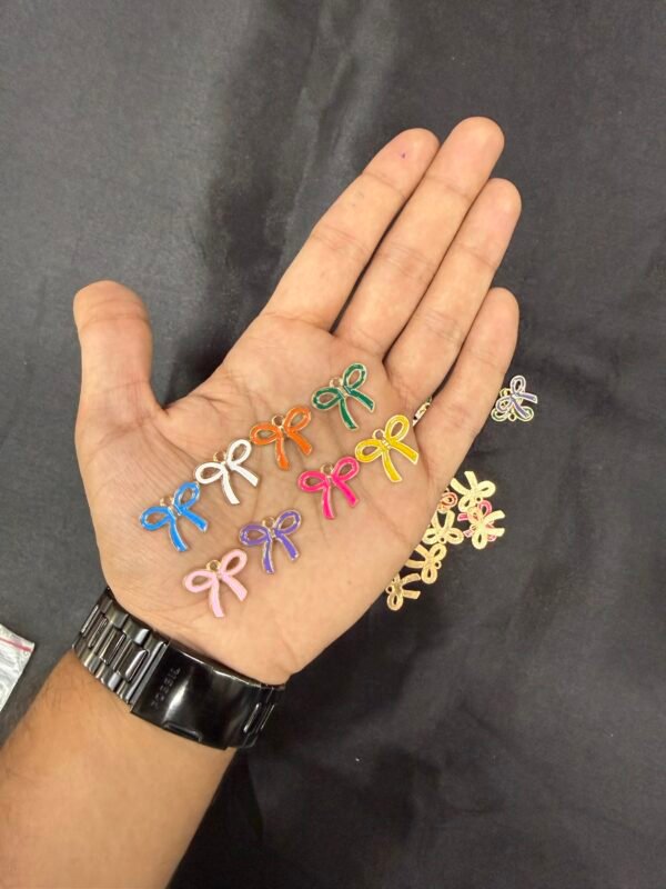 Bow Metal Pendant Charm ( 5 Pcs )