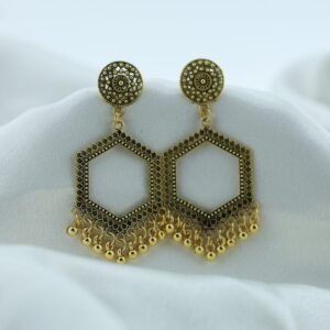 Golden Hexagon Jhumka