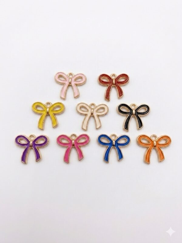 Bow Metal Pendant Charm ( 5 Pcs )